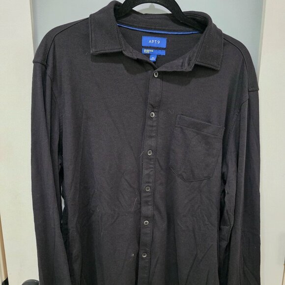 Apt. 9 Other - APT.9 Men’s Black Long Sleeve Button-Up Shirt Size M – Soft Cotton Blend